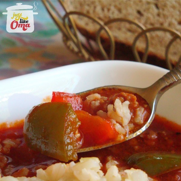 Stuffed Green Pepper Soup made Just like Oma